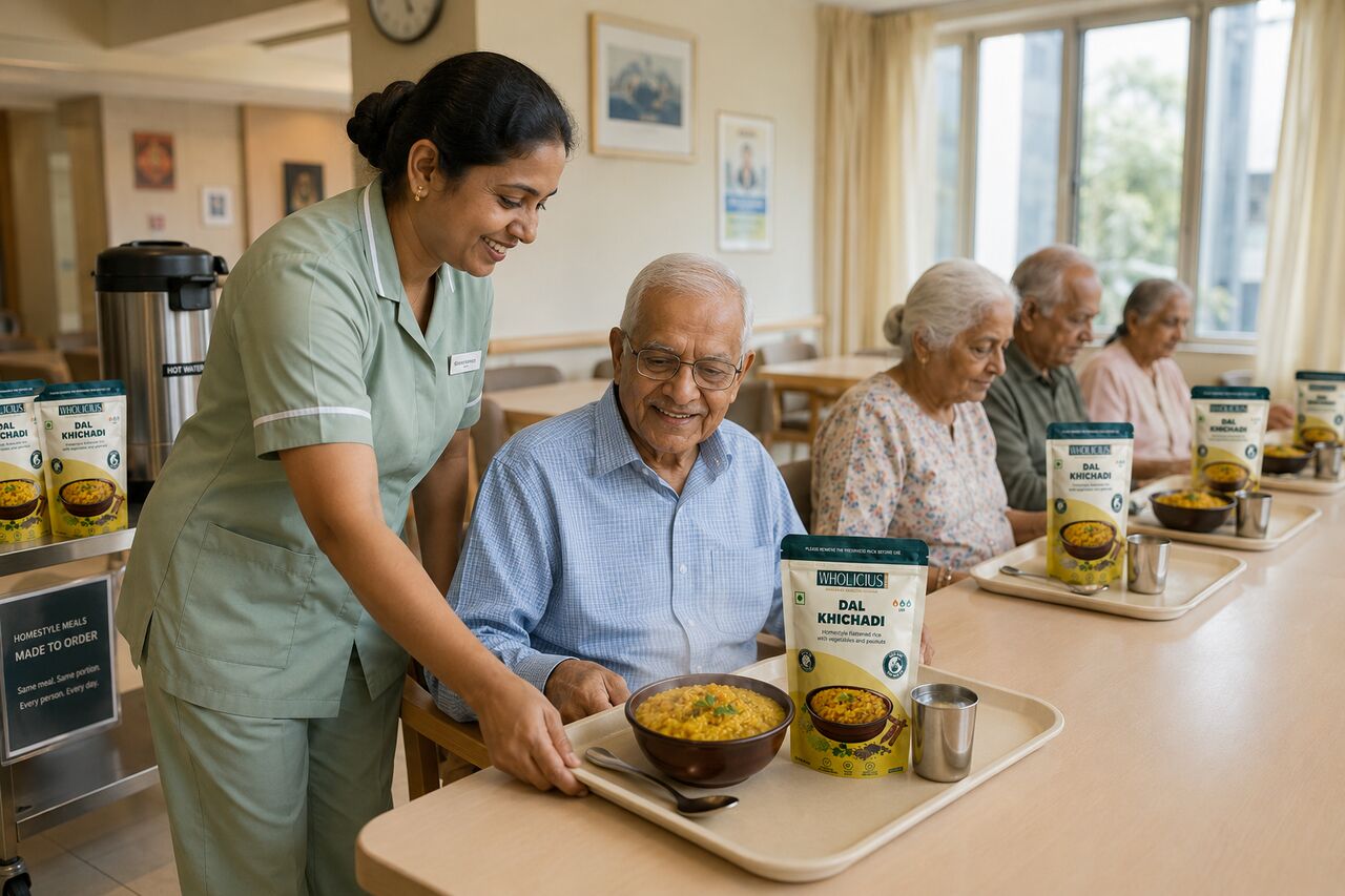 Serving meals in a care home