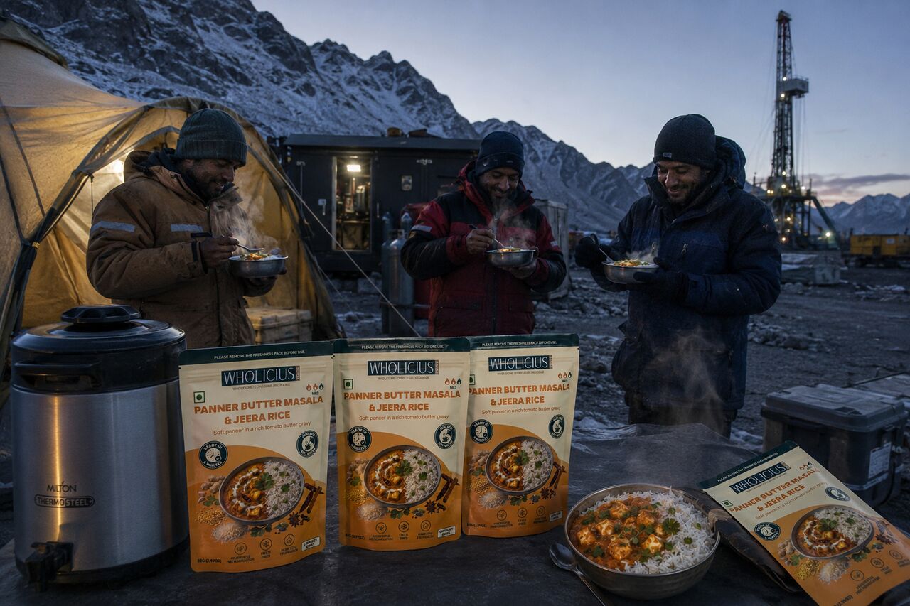 A hot meal at a remote rig site